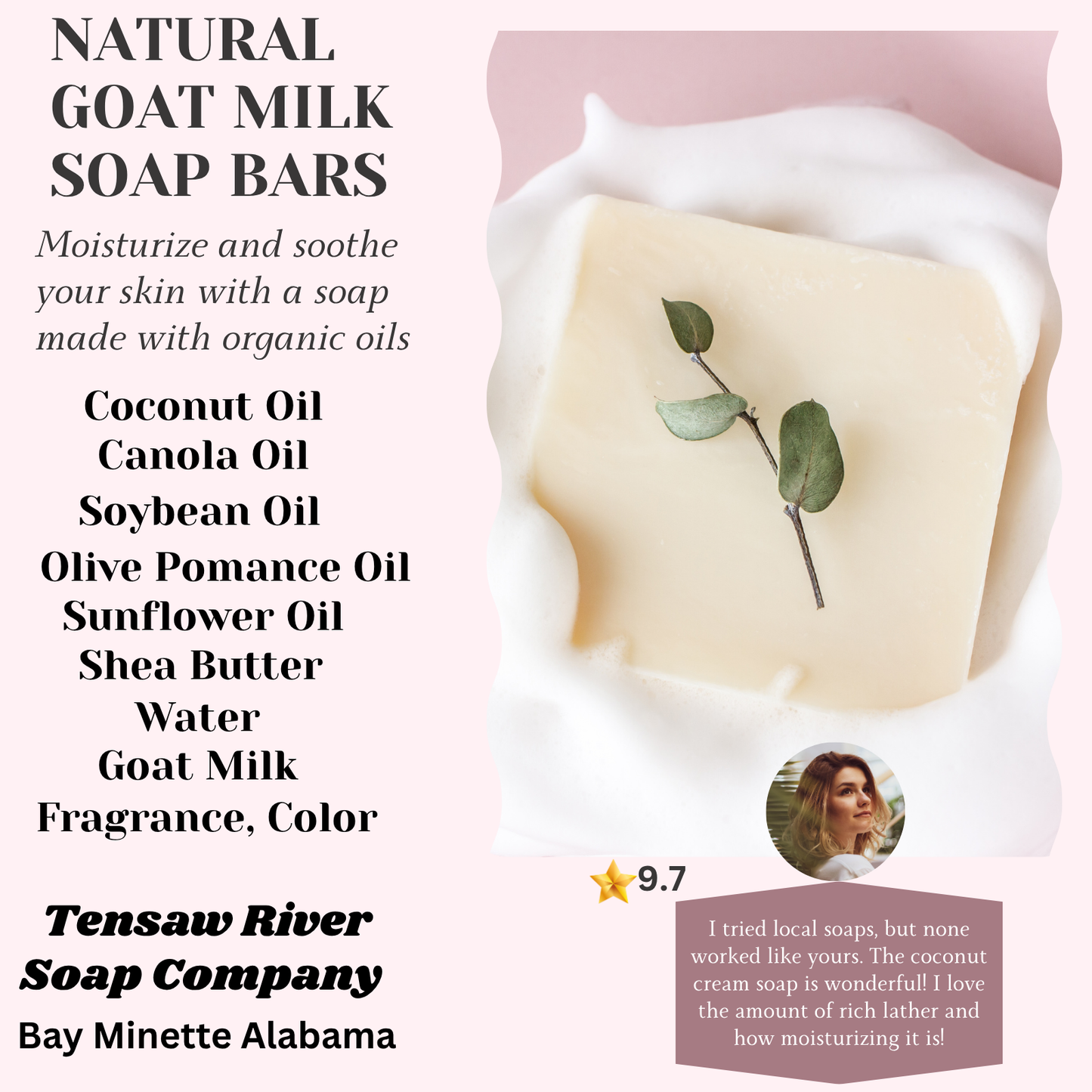 Lavender Scent Goat Milk Soap -Big 5 oz Bars-Natural-Moisturizing